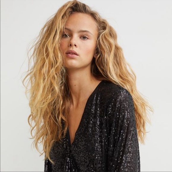 H&M Sequin Midi Dress L New - Picture 2 of 8